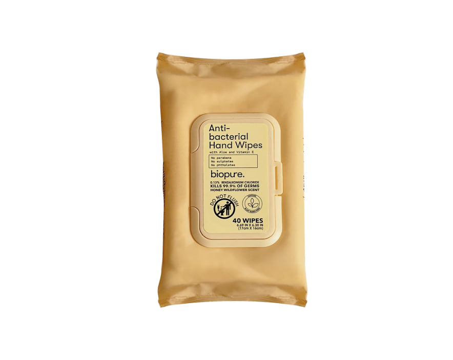 Biopure Anti-Bacterial Hand Wipes - Honey Wild Flower Scent, 40 ct.
