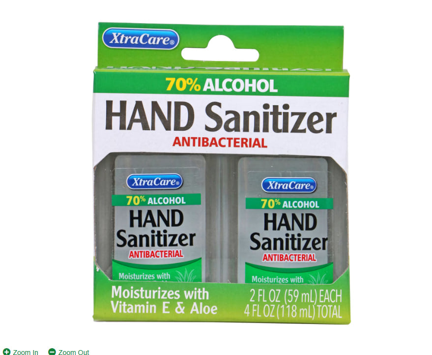 Xtra Care Travel-Size Antibacterial Hand Sanitizer, 2-pc Pack.